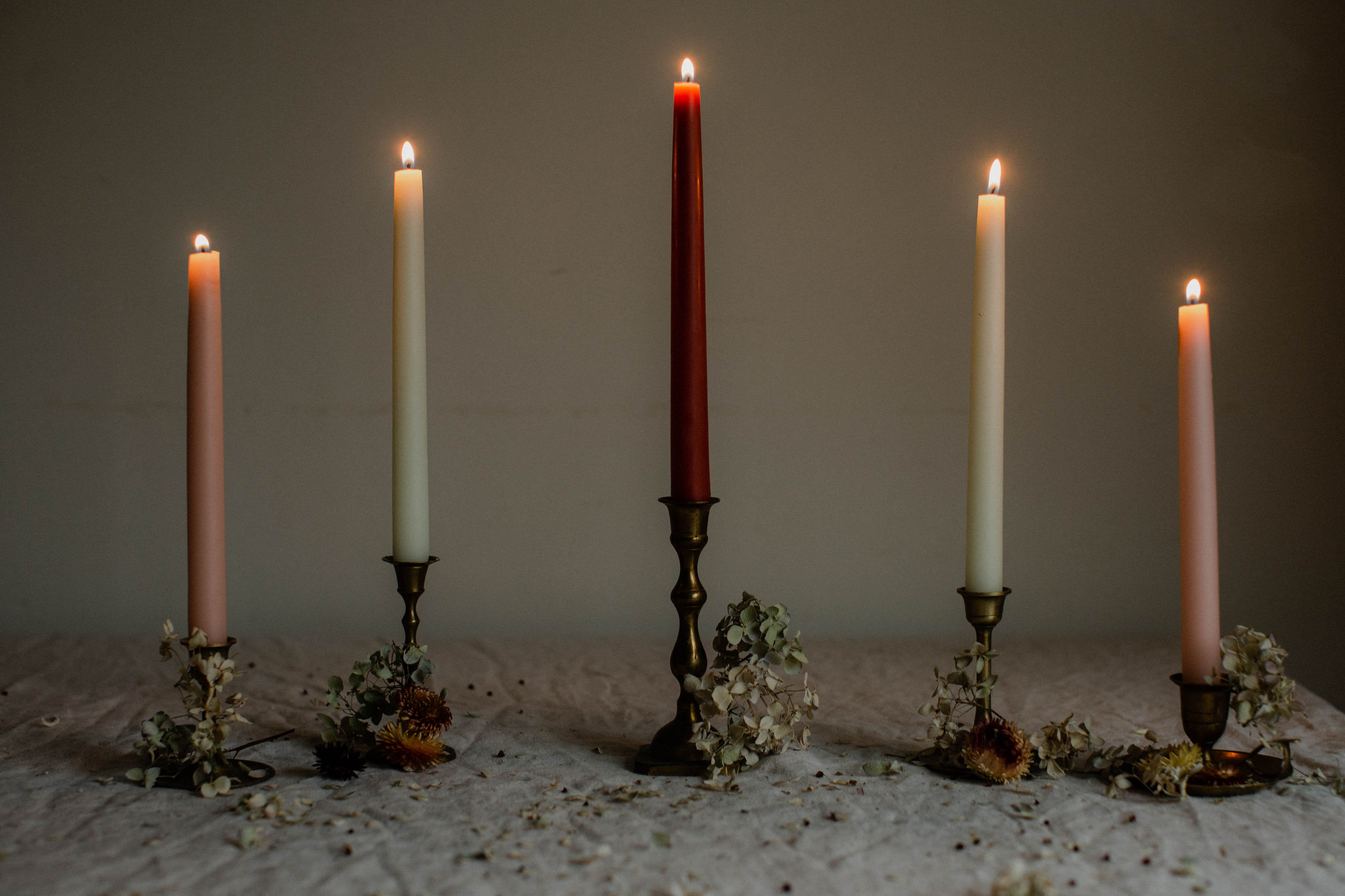 Beeswax Candle Set in Rose