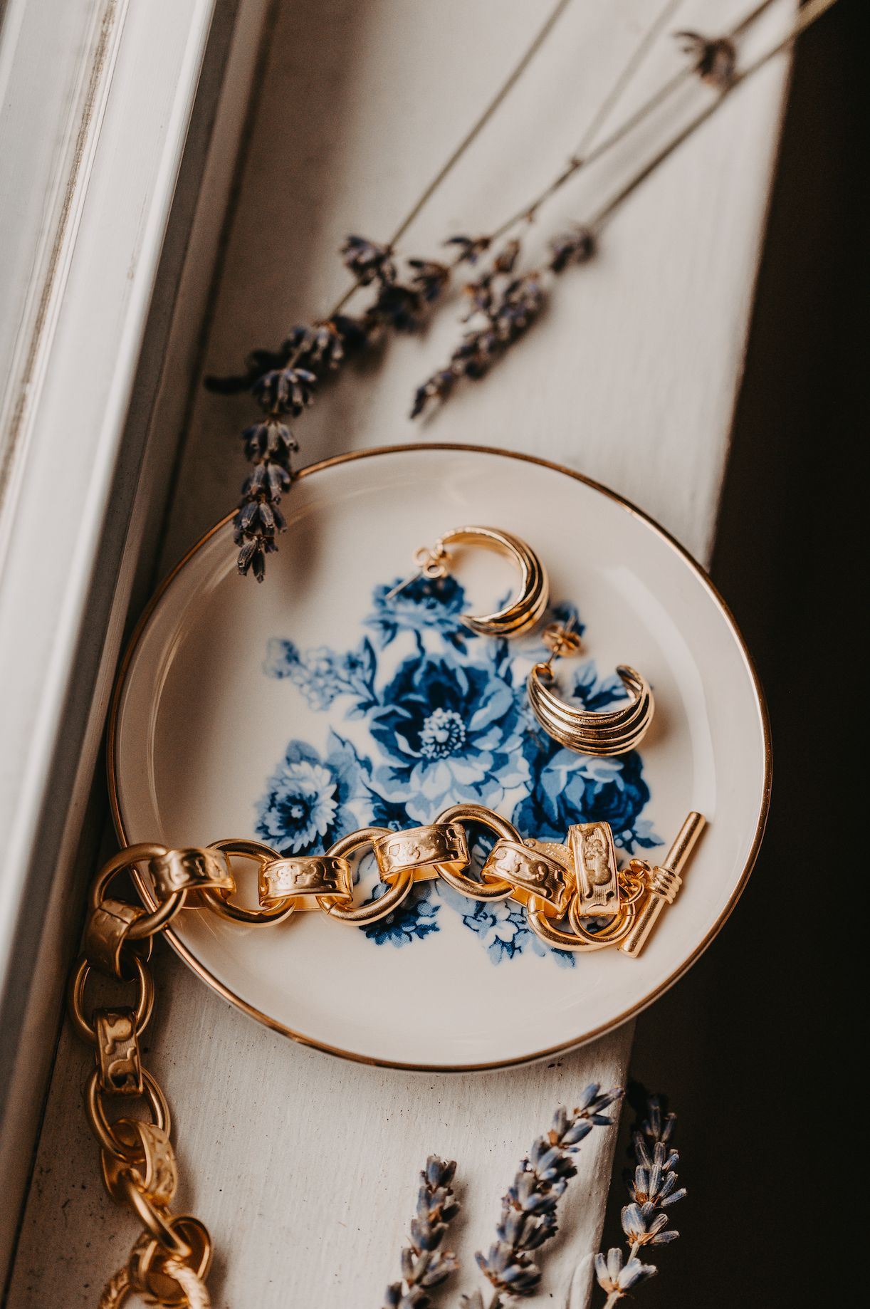 Blue Bouquet Trinket Dish