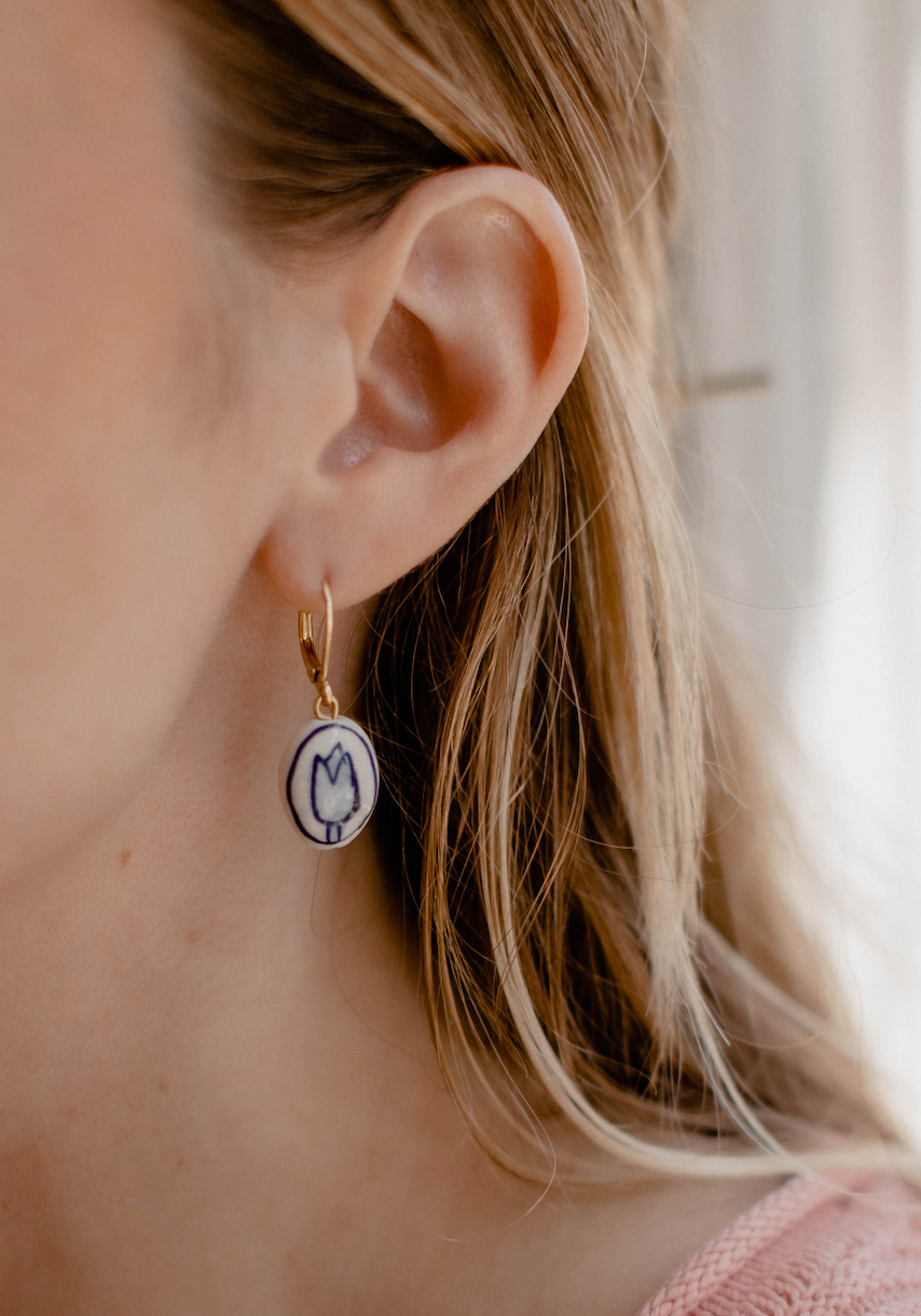 Delft Tulip Earring