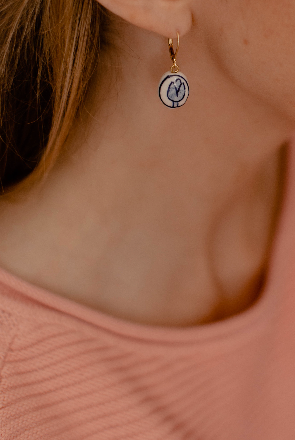 Delft Tulip Earring