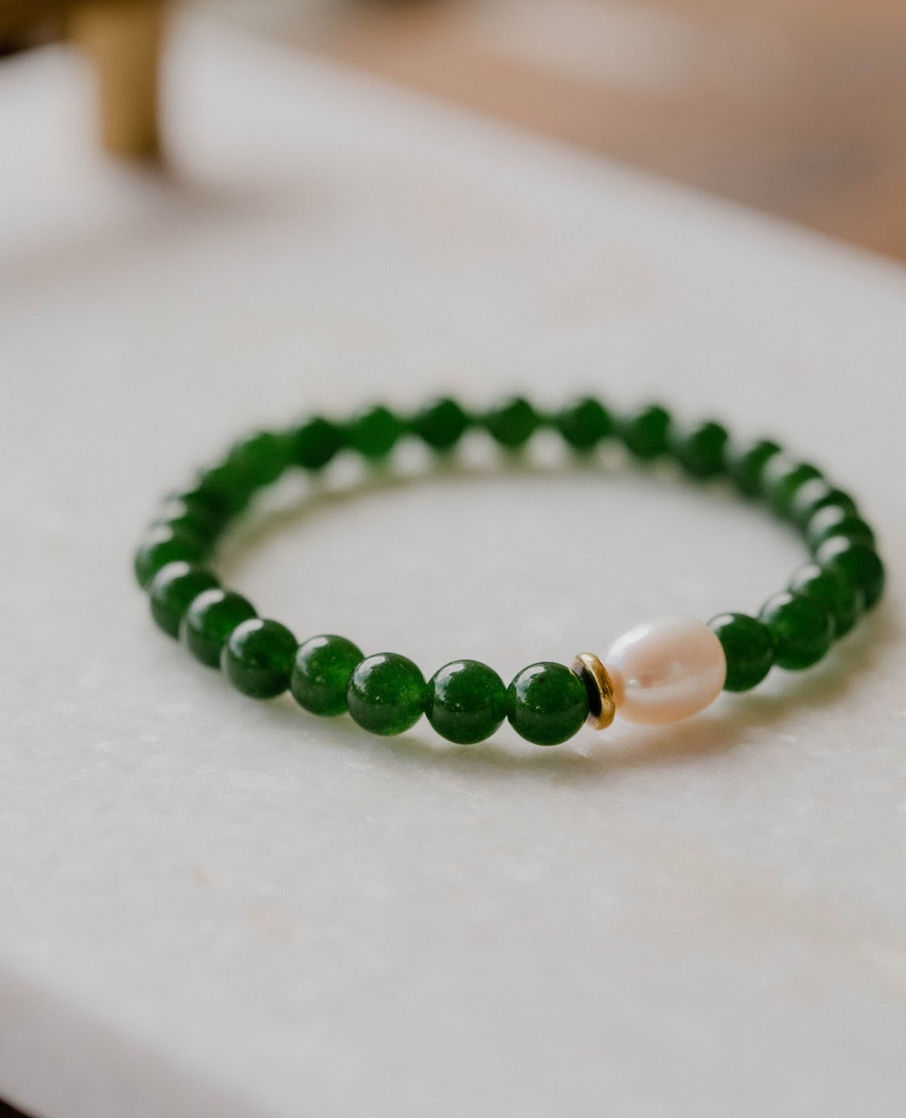 Margaux Bracelet in Green Jade