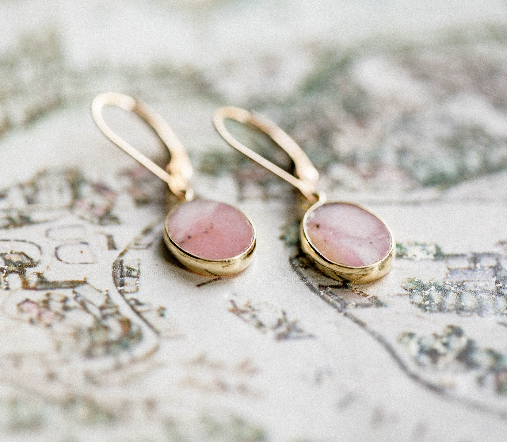Pink Opal Drop Earring