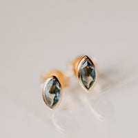 Marquise Blue Glass Studs