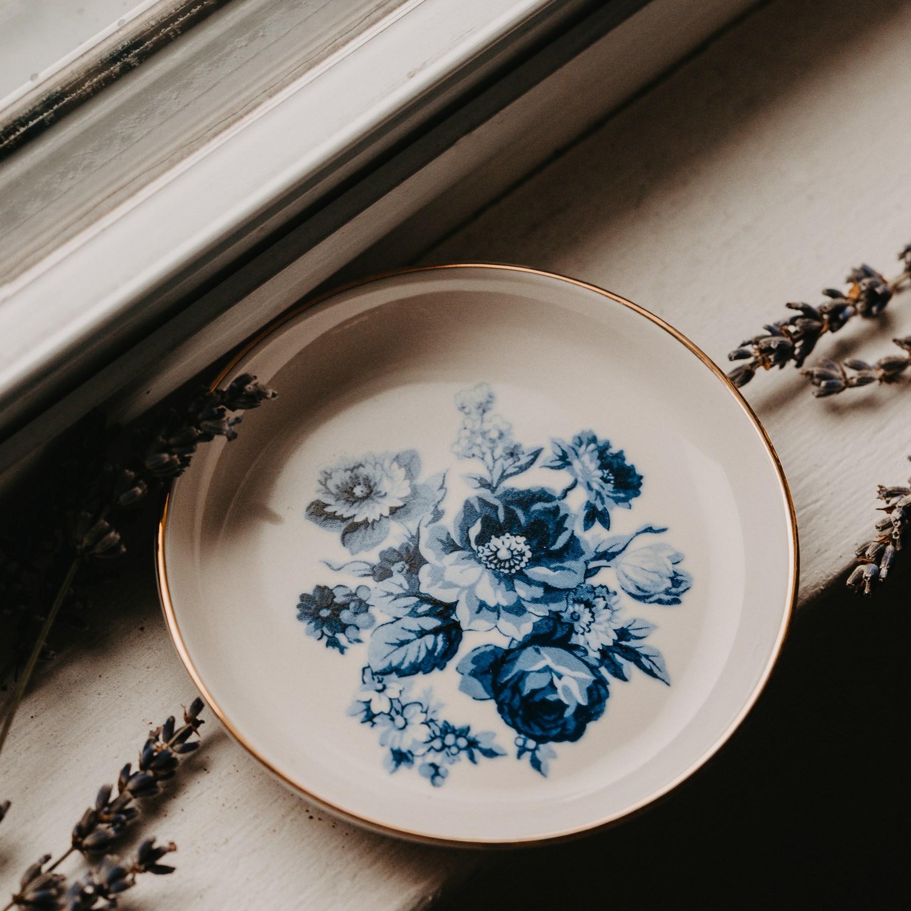 Blue Bouquet Trinket Dish