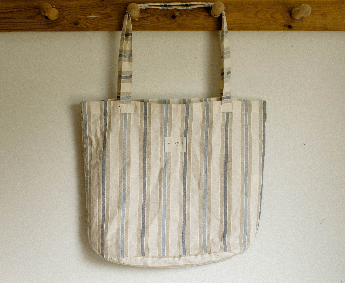 Large Tote in Seaside Stripe