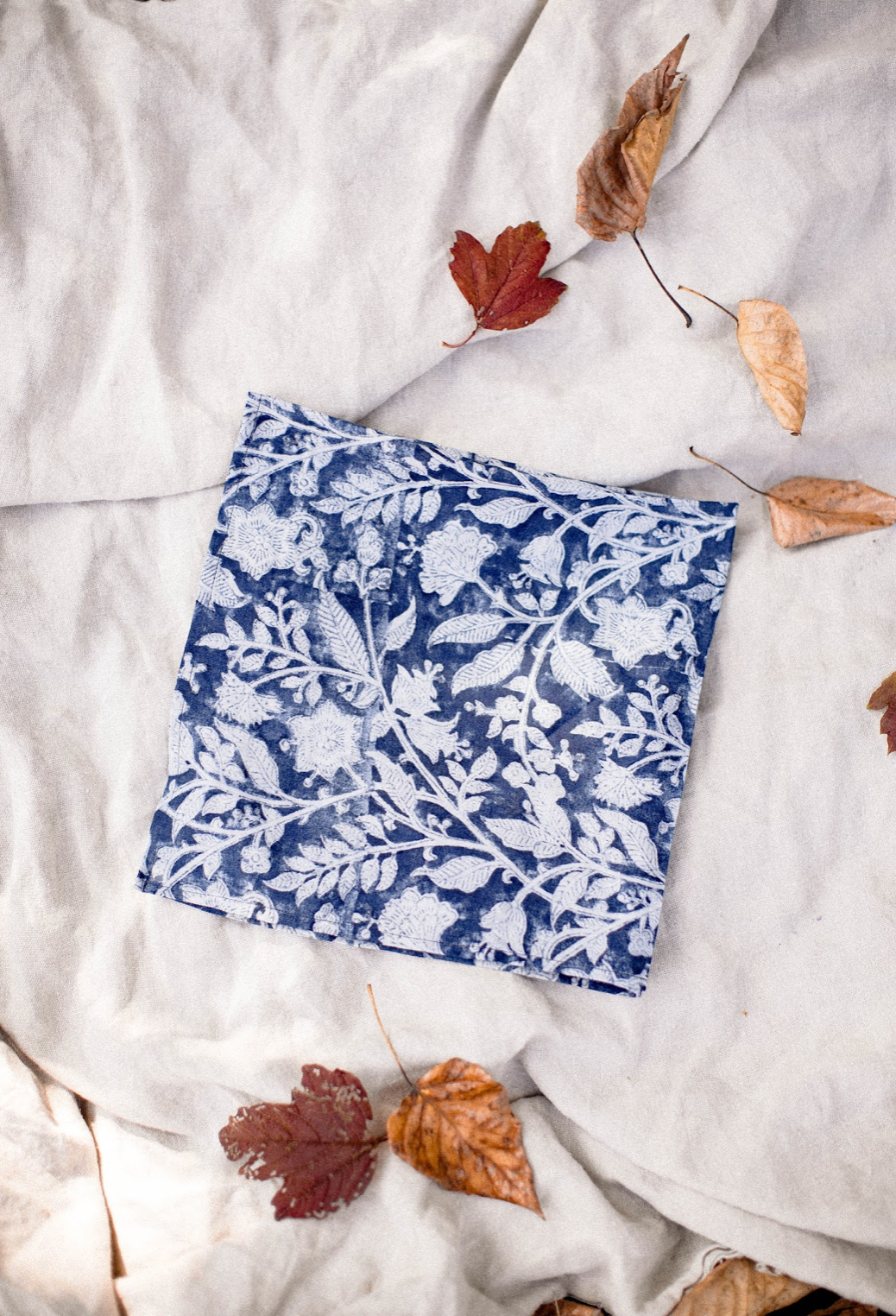 "Sapphire Flora" Cotton Bandana