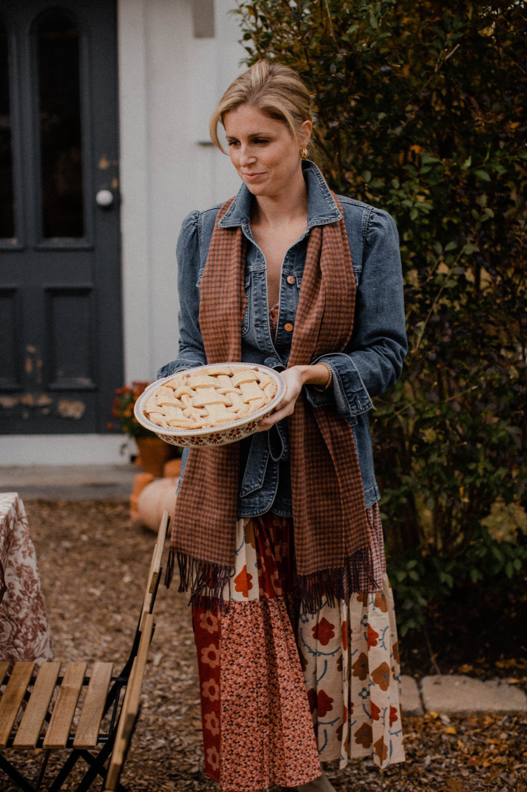 Lambswool Scarf in Coffee Check