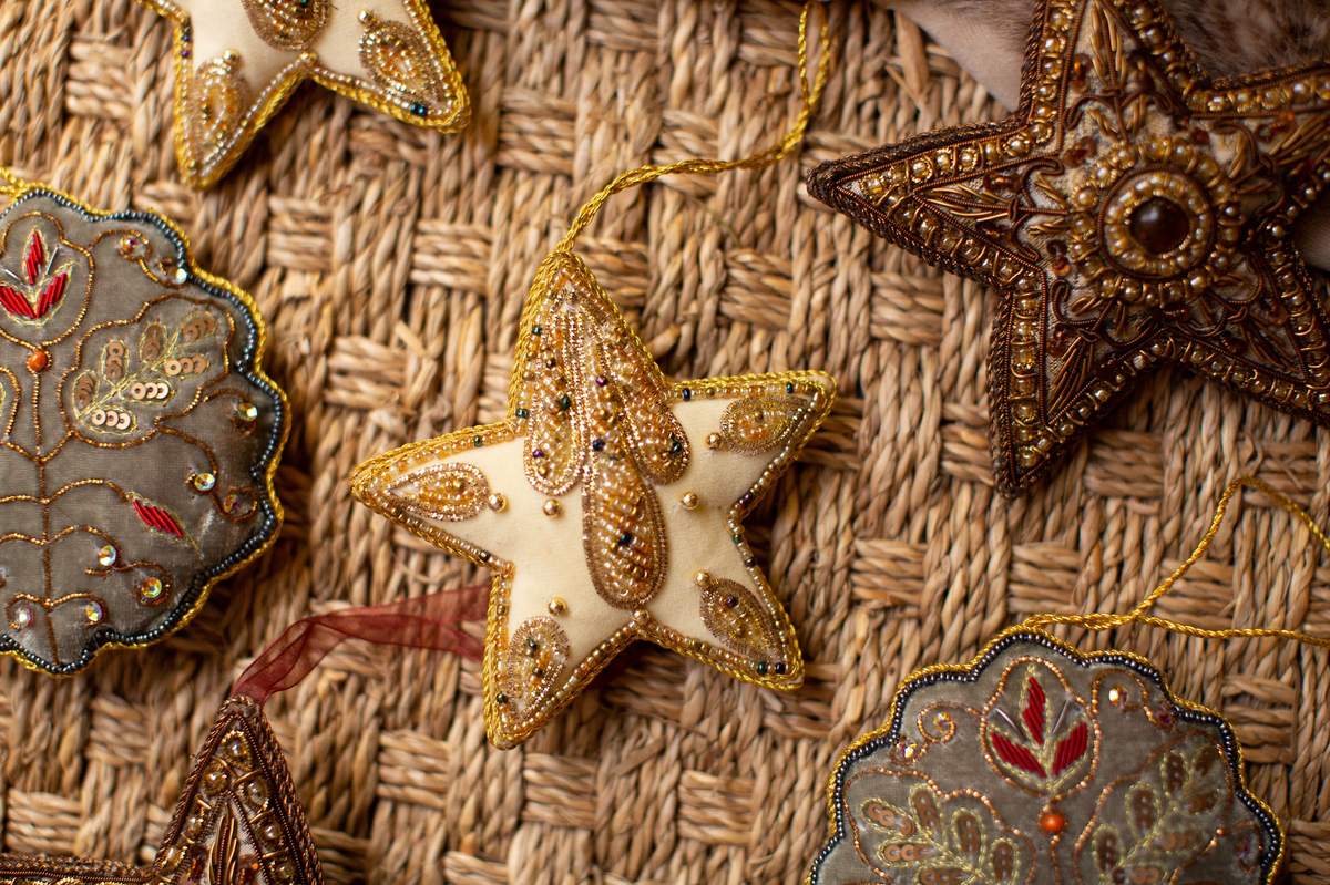 Bright Star Beaded Ornament