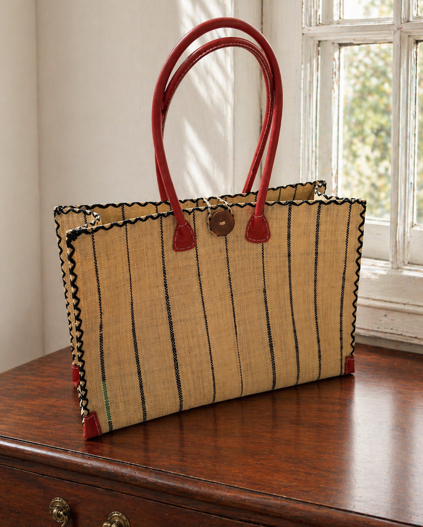 Pascale Pinstripe Tote