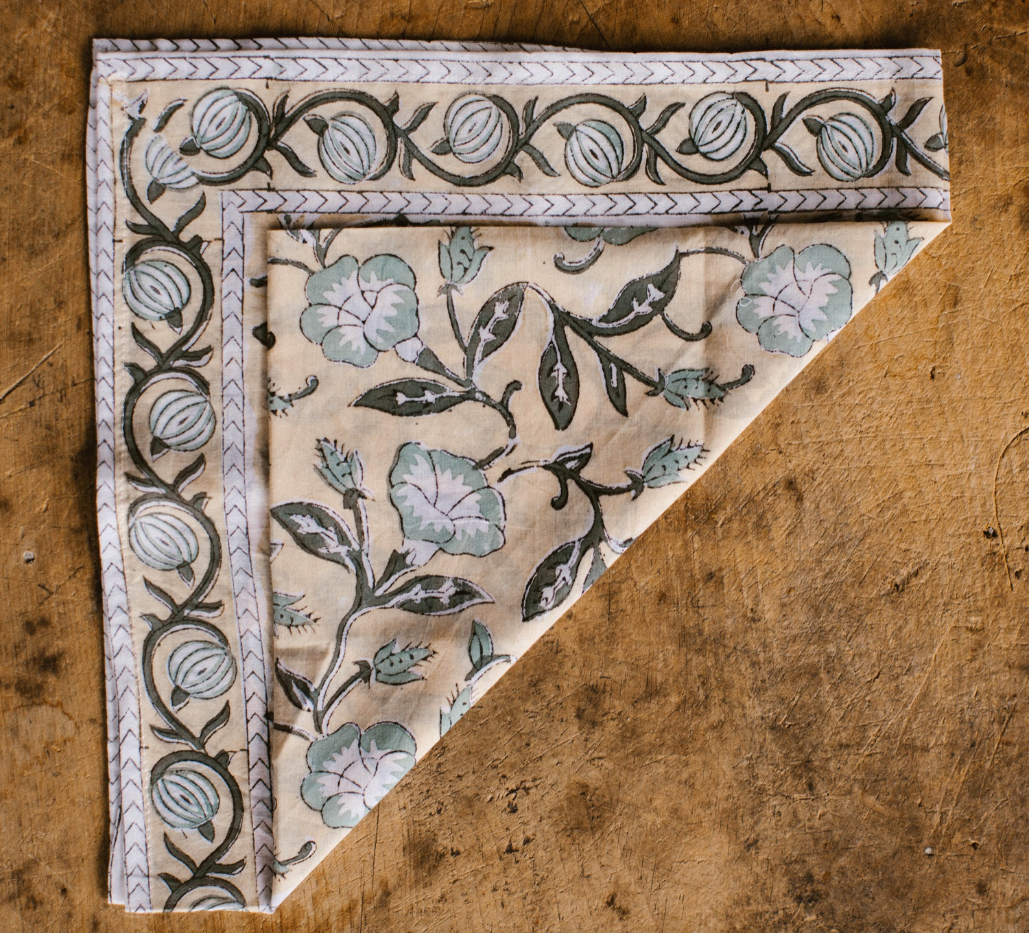 "Lemon Sage" Cotton Bandana
