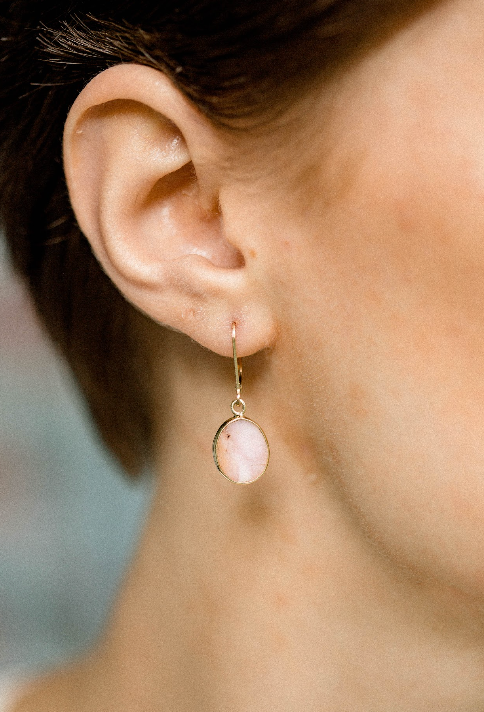 Pink Opal Drop Earring
