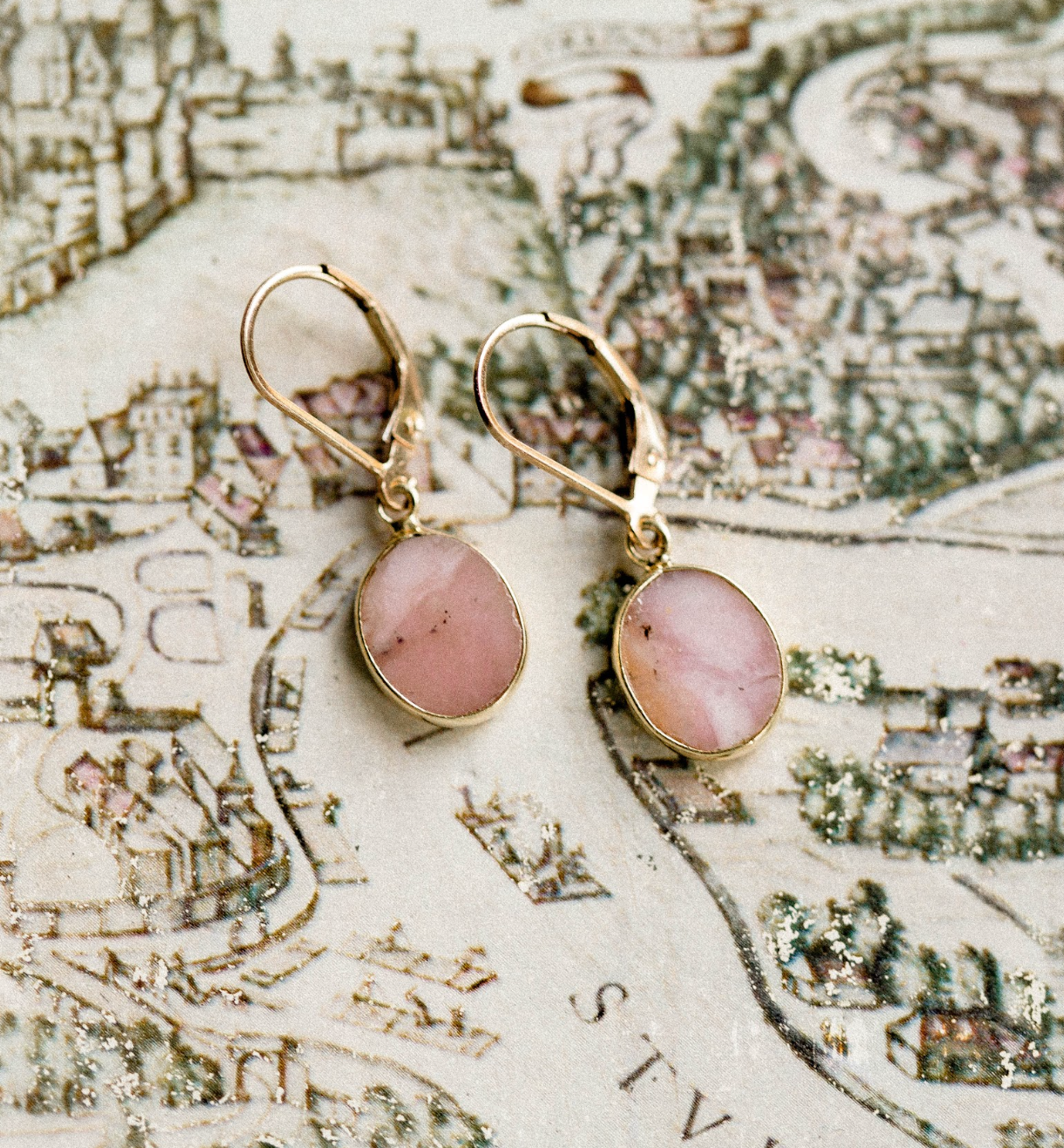 Pink Opal Drop Earring