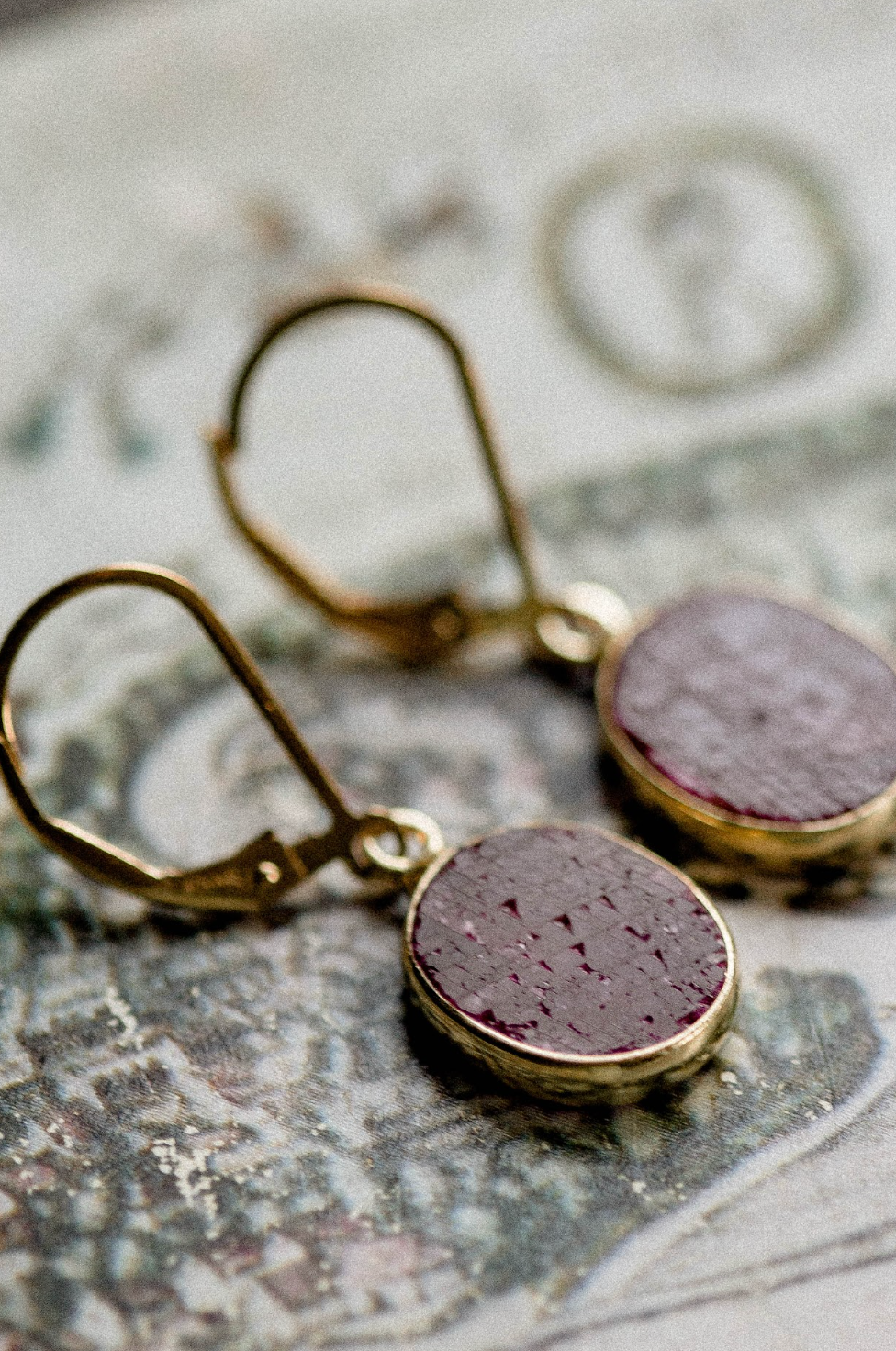 Raw Ruby Drop Earring