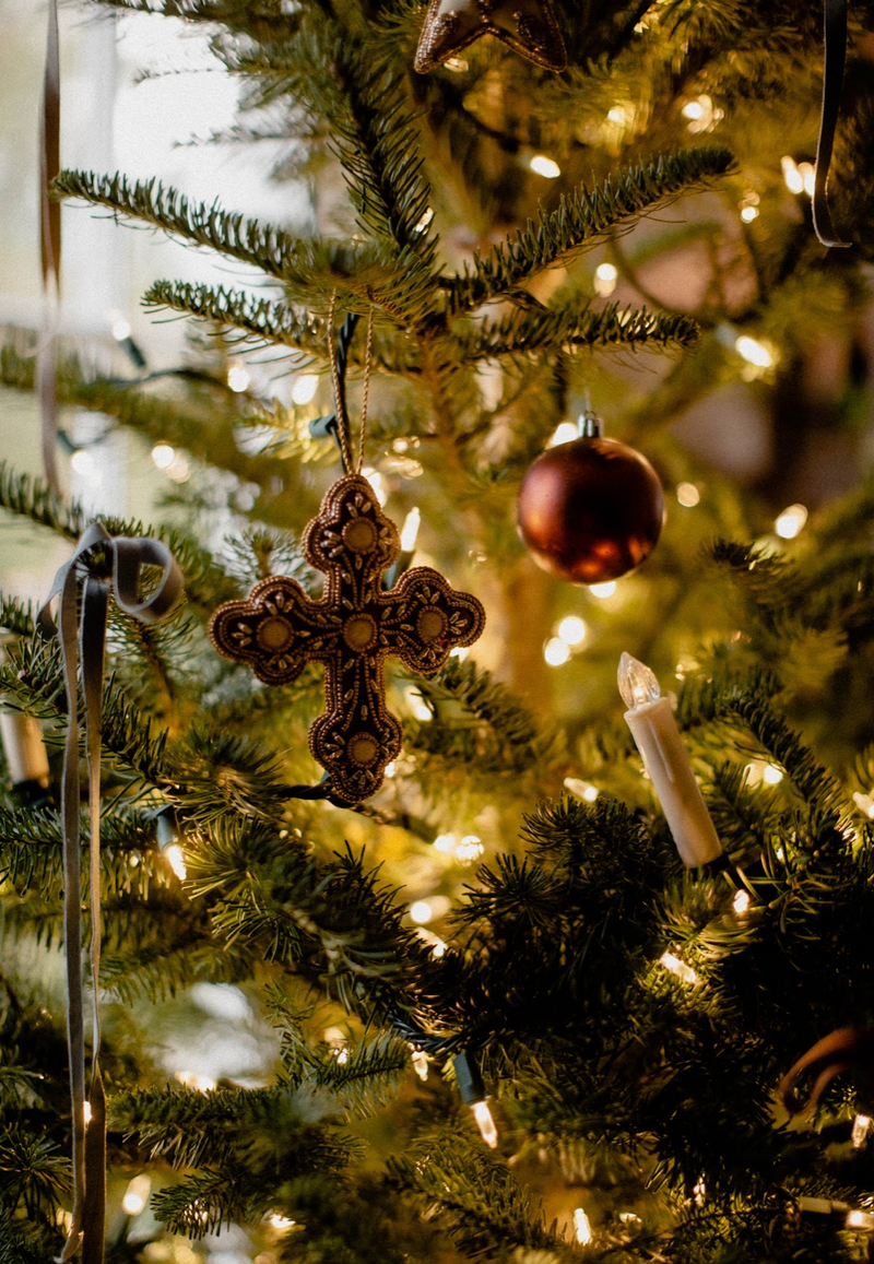 Ornate Cross Beaded Ornament