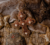 Ornate Cross Beaded Ornament