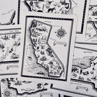 Vintage-Style State Map Print
