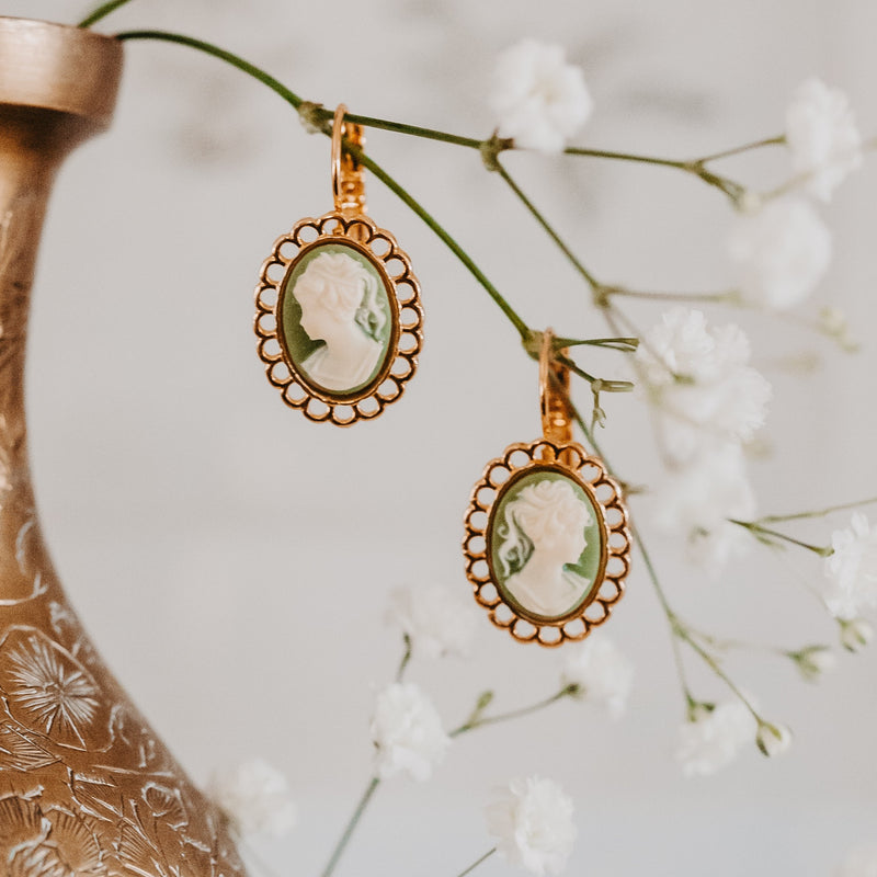 Cameo Earring in Sage